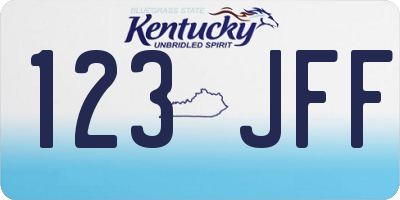 KY license plate 123JFF