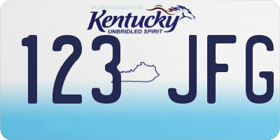 KY license plate 123JFG