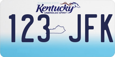 KY license plate 123JFK