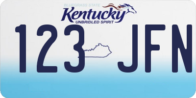KY license plate 123JFN