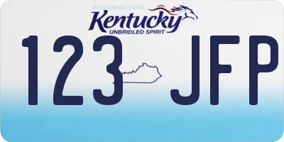 KY license plate 123JFP