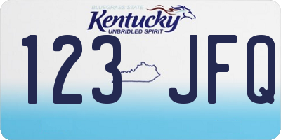 KY license plate 123JFQ