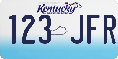 KY license plate 123JFR