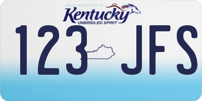 KY license plate 123JFS