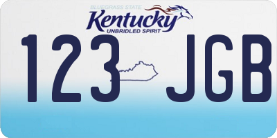 KY license plate 123JGB