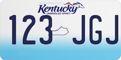 KY license plate 123JGJ
