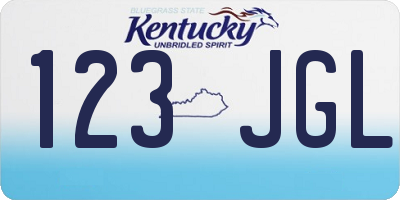 KY license plate 123JGL