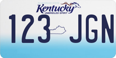 KY license plate 123JGN