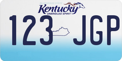 KY license plate 123JGP