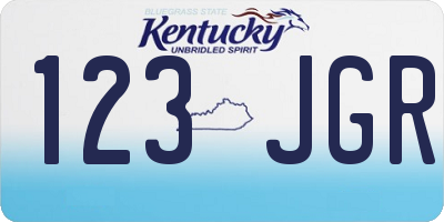 KY license plate 123JGR