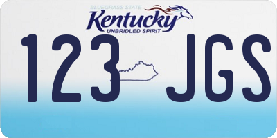 KY license plate 123JGS