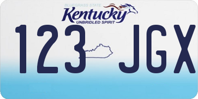 KY license plate 123JGX