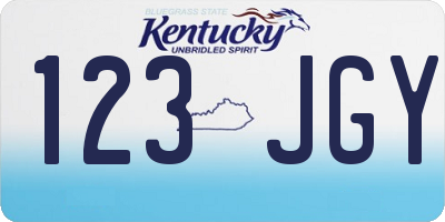 KY license plate 123JGY
