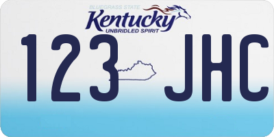 KY license plate 123JHC