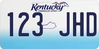 KY license plate 123JHD