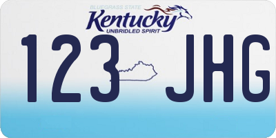 KY license plate 123JHG