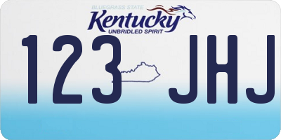 KY license plate 123JHJ