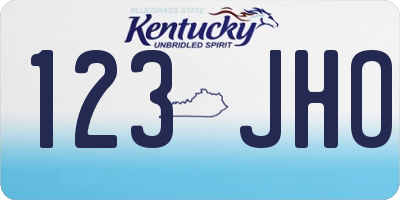 KY license plate 123JHO