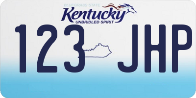 KY license plate 123JHP