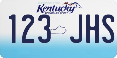 KY license plate 123JHS