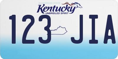 KY license plate 123JIA