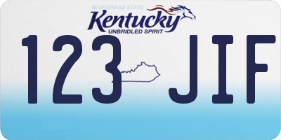 KY license plate 123JIF