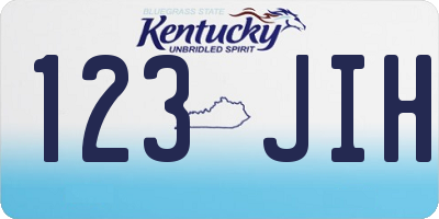 KY license plate 123JIH