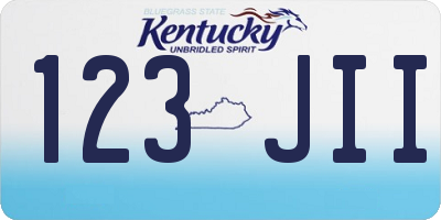KY license plate 123JII