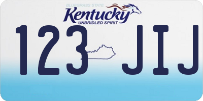 KY license plate 123JIJ