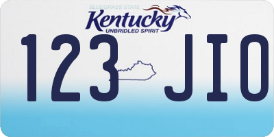 KY license plate 123JIO