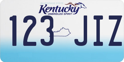 KY license plate 123JIZ