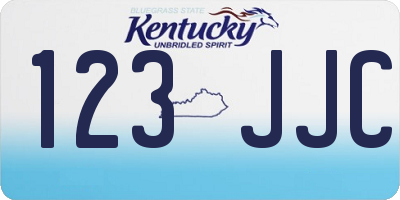 KY license plate 123JJC