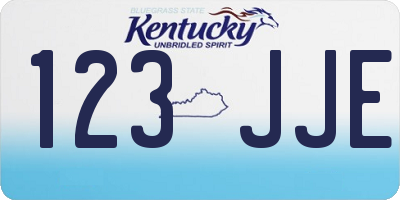 KY license plate 123JJE