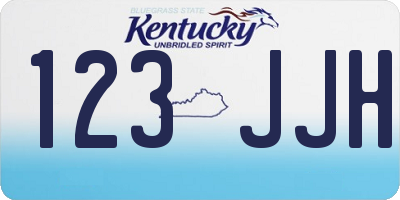 KY license plate 123JJH