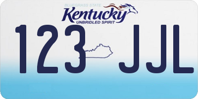 KY license plate 123JJL