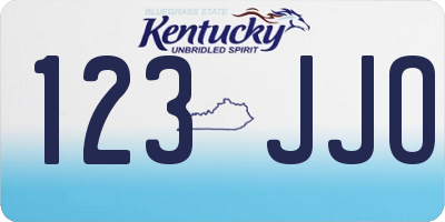 KY license plate 123JJO