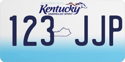 KY license plate 123JJP