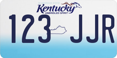 KY license plate 123JJR
