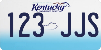 KY license plate 123JJS