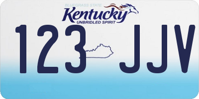 KY license plate 123JJV