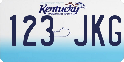 KY license plate 123JKG