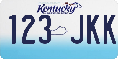 KY license plate 123JKK