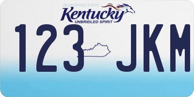 KY license plate 123JKM