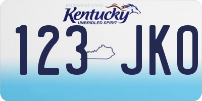 KY license plate 123JKO