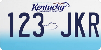 KY license plate 123JKR