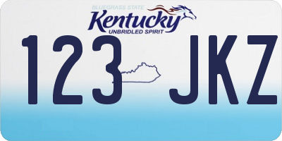 KY license plate 123JKZ