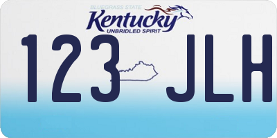 KY license plate 123JLH