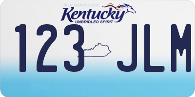 KY license plate 123JLM