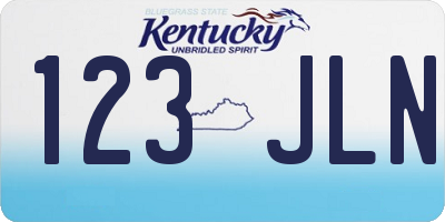 KY license plate 123JLN