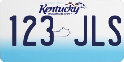 KY license plate 123JLS